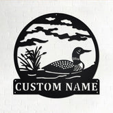 Custom Loon Wildlife Personalized Loon Duck Name Sign Decoration For Room Loon Duck Custom Loon Wildlife Decorations